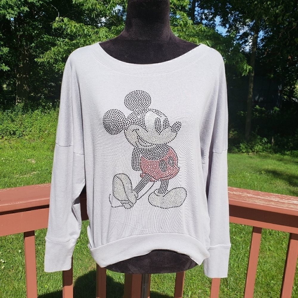Disney Parks Mickey Rhinestone Long Sleeve Top – Women’s Medium